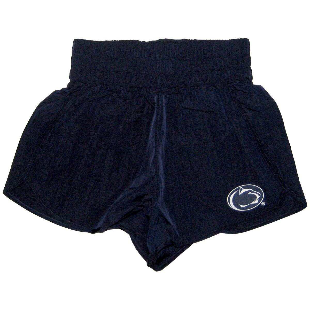 women's high waisted navy shorts with Penn State Athletic Logo